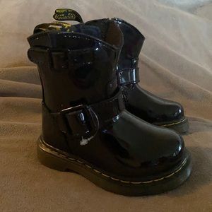 Black doc martens with buckles and zipper